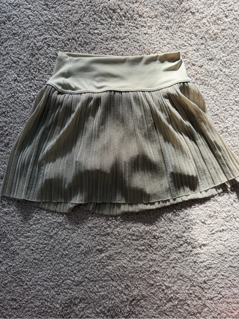 Aerie Pleated Mini Skirt in Champagne